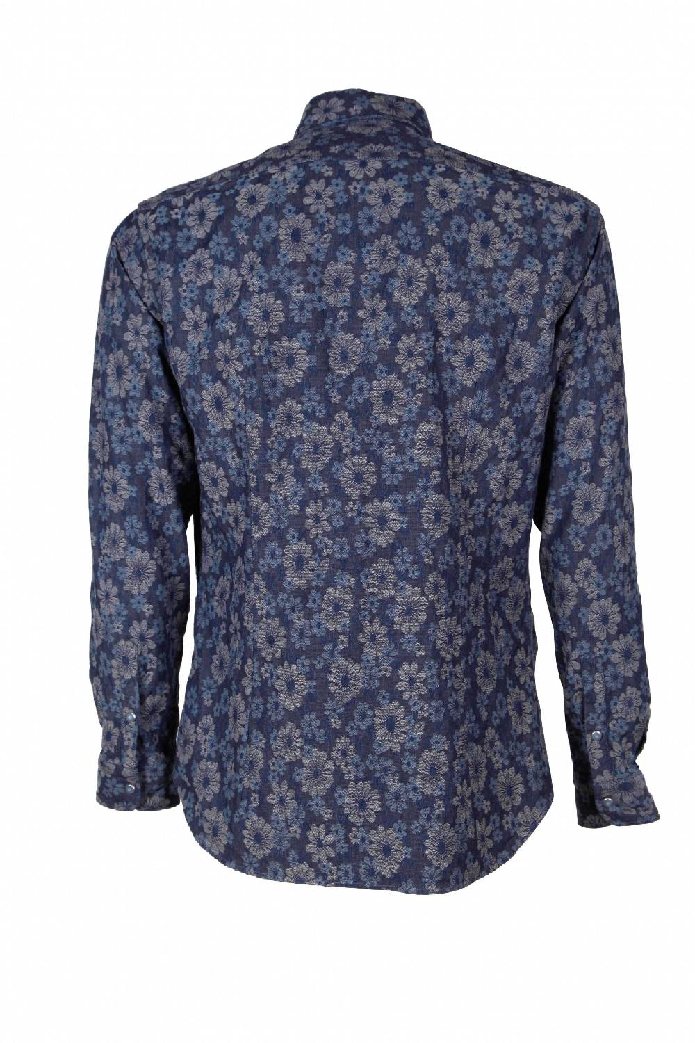 Poggianti Camicia uomo in Denim Jacquard PISA-31W-237-01 Sottocosto