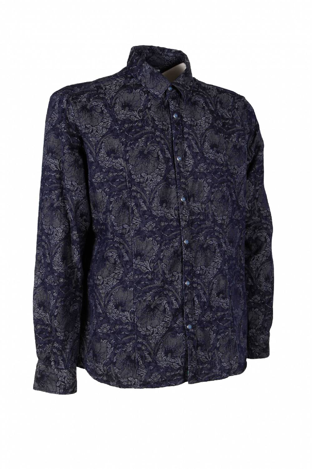 Poggianti Camicia uomo in Denim Jacquard LEGOLI-66-235-01 Convenienza