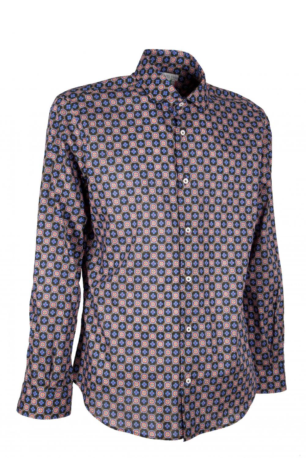 Poggianti Camicia uomo in cotone con stampa piccola FIRENZE-62M-138-02 Sconto