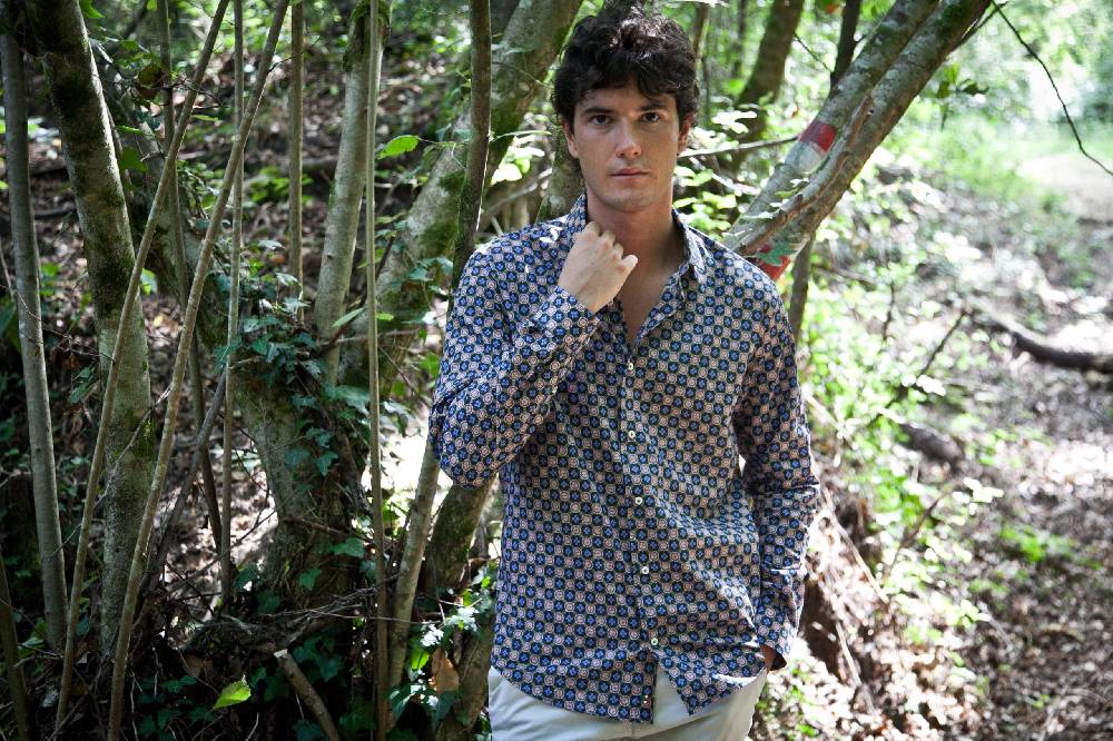 Poggianti Camicia uomo in cotone con stampa piccola FIRENZE-62M-138-02 Sconto
