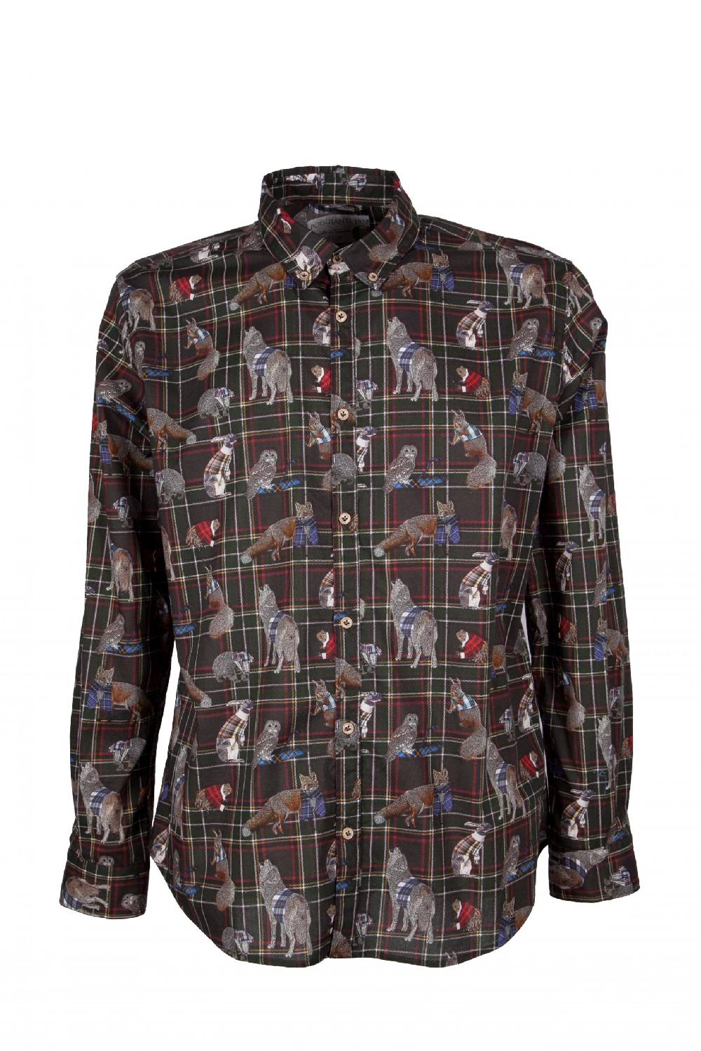 Poggianti Camicia uomo stretch con stampa animali PISA-64-175-03 Economico