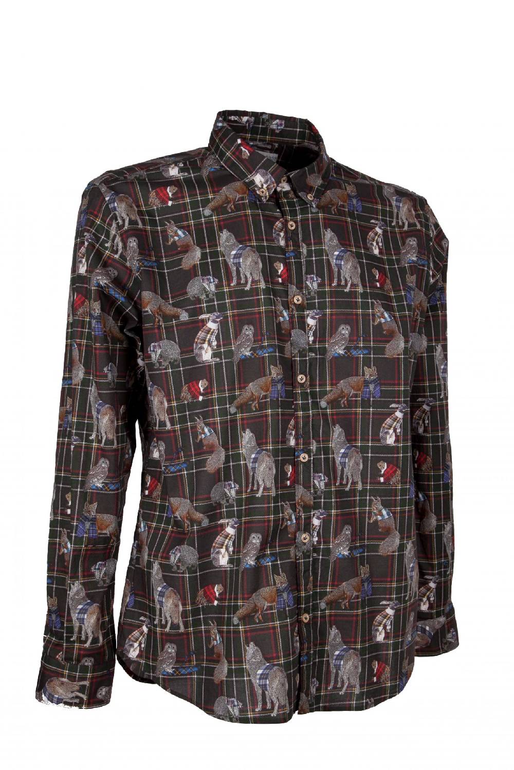 Poggianti Camicia uomo stretch con stampa animali PISA-64-175-03 Economico