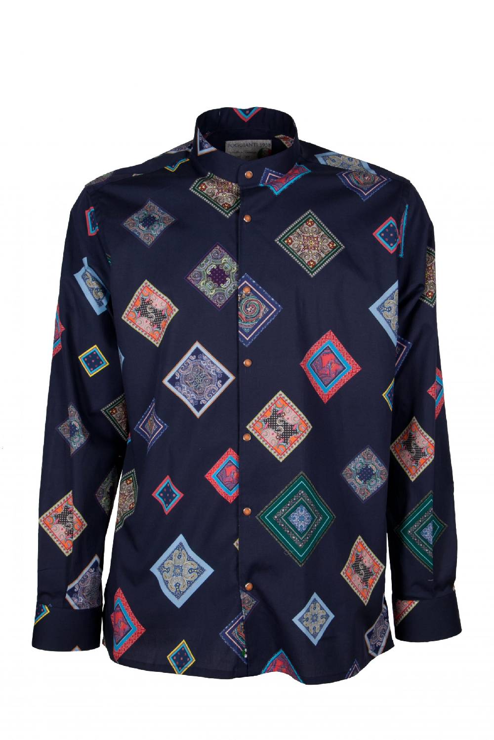Poggianti Camicia uomo stretch con stampa geometrica SCARLINO-33-165-01 Outlet