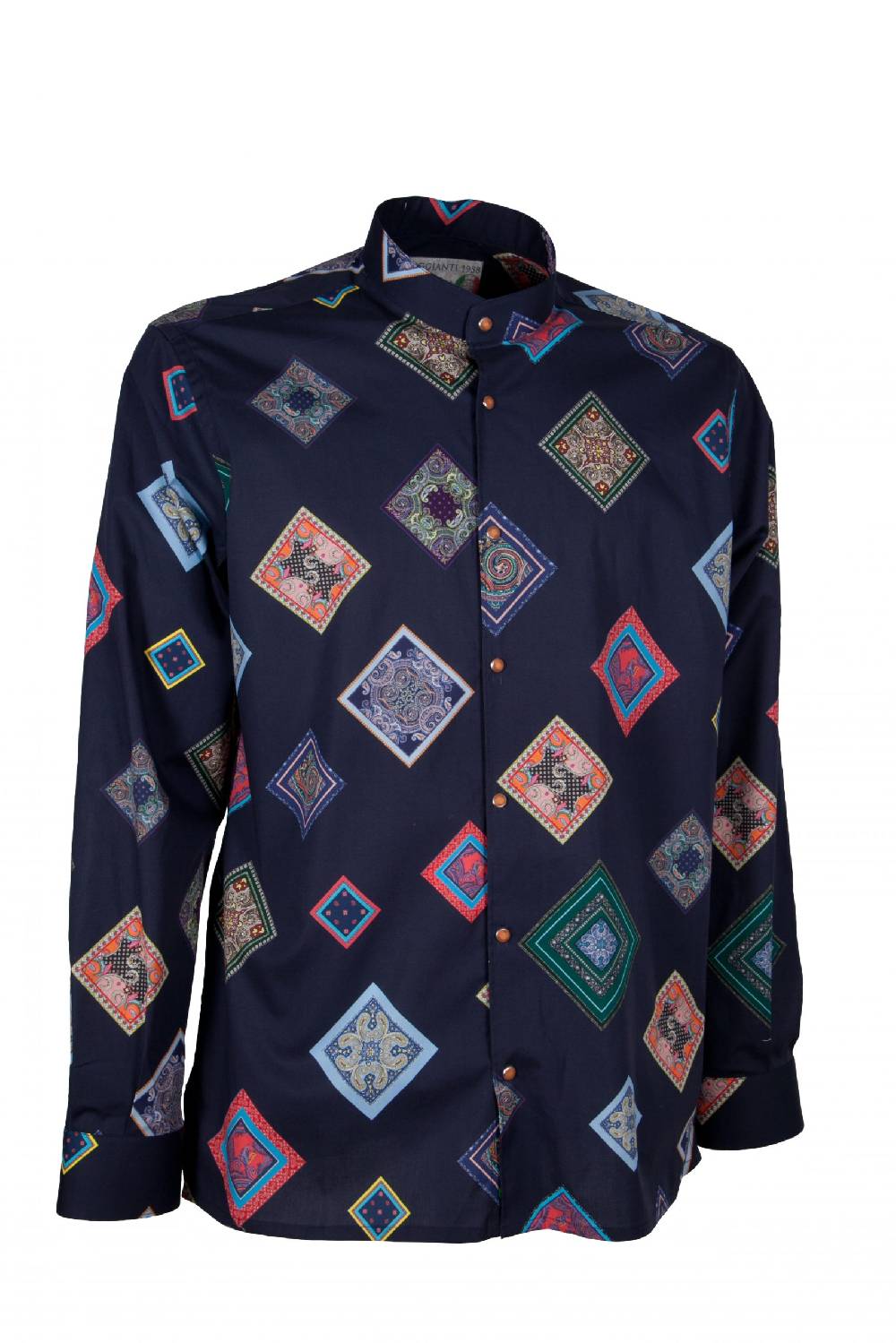 Poggianti Camicia uomo stretch con stampa geometrica SCARLINO-33-165-01 Outlet