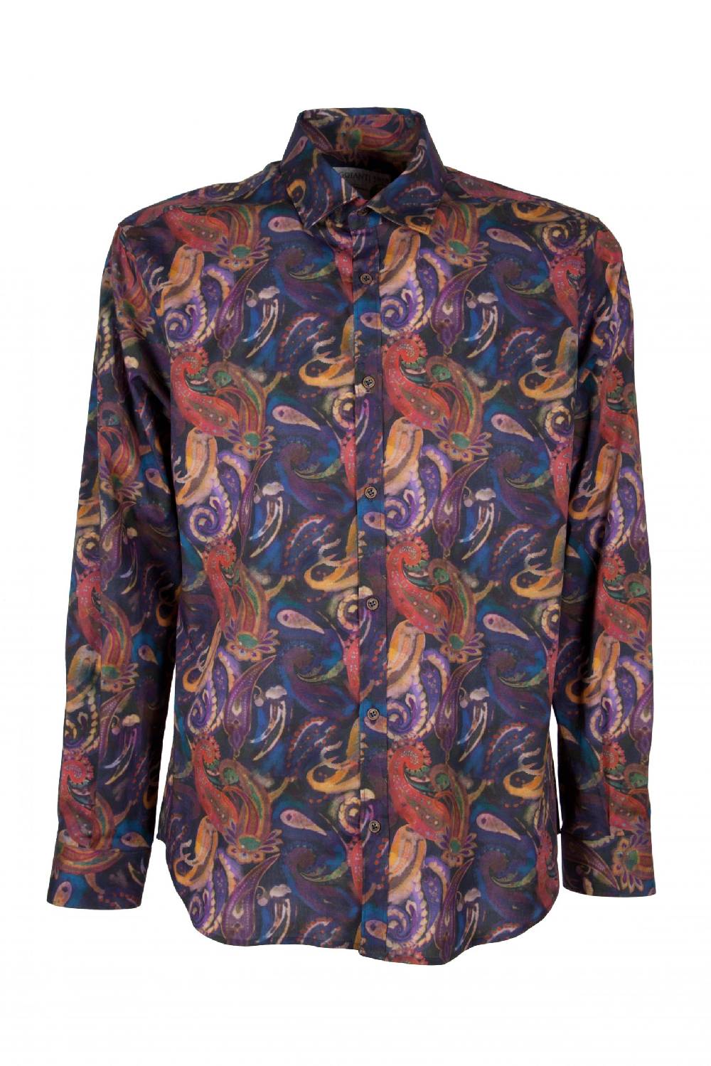 Poggianti Camicia uomo stretch con stampa Paisley PISA-73-163-01 In Vendita