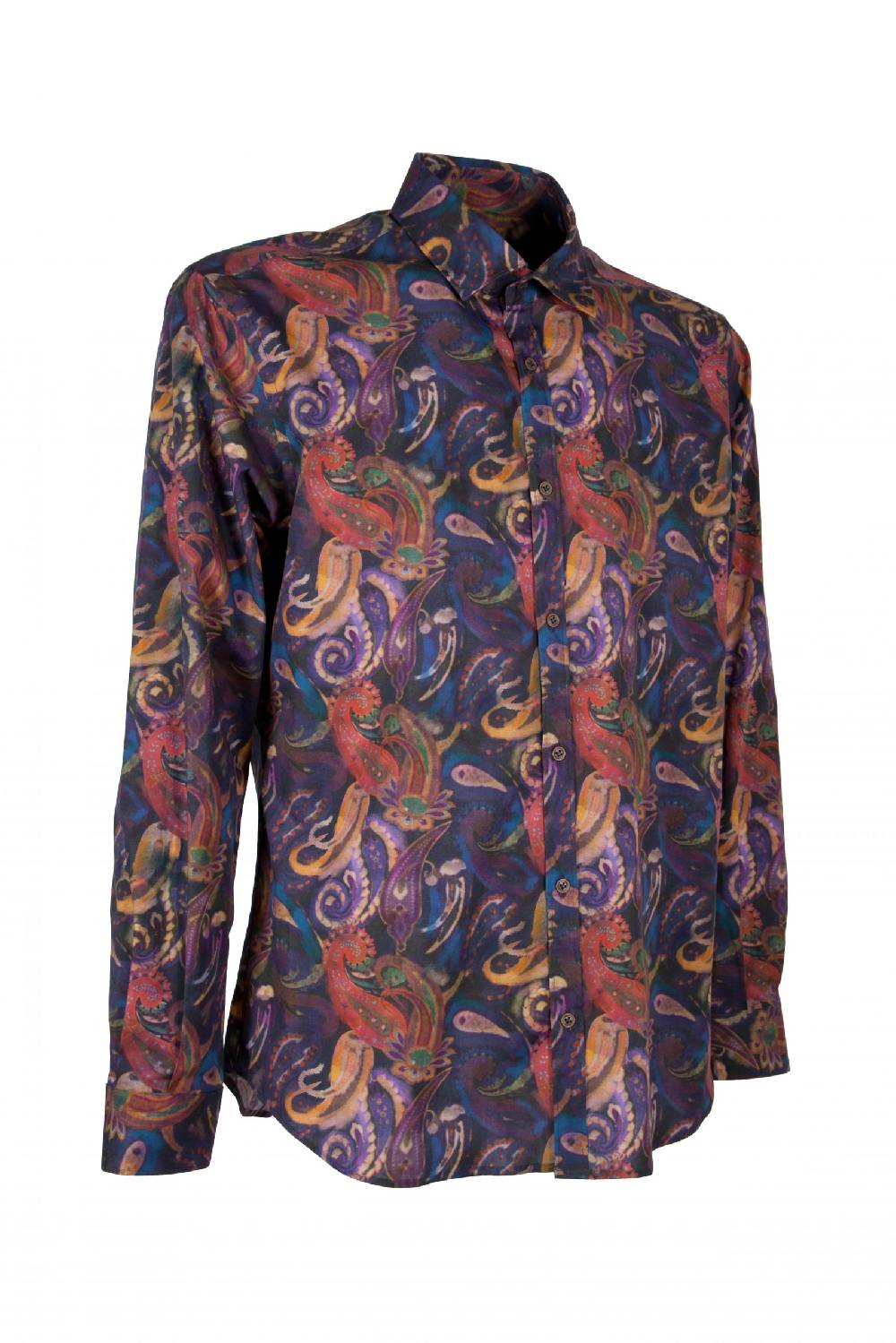 Poggianti Camicia uomo stretch con stampa Paisley PISA-73-163-01 In Vendita