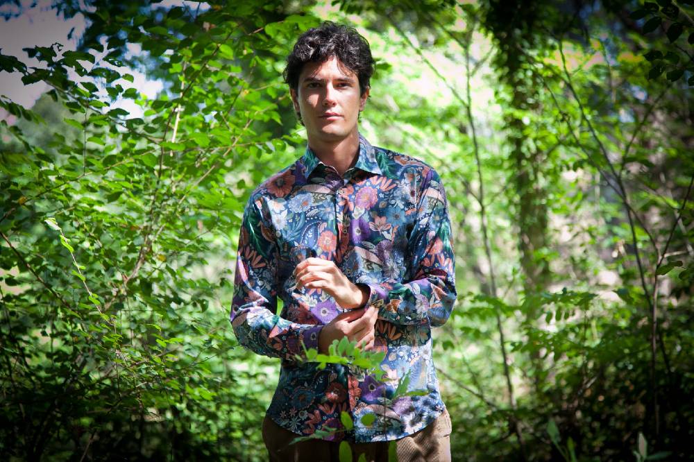 Poggianti Camicia uomo stretch con stampa Floreale FIRENZE-61F-162-01 Saldi