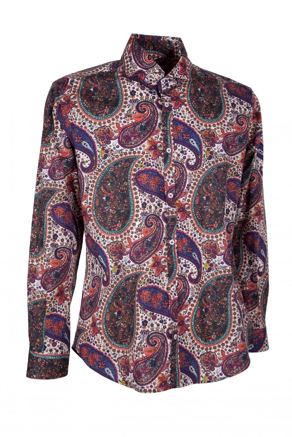 Poggianti Camicia uomo stretch con stampa Paisley PISA-31F-161-01 Offerte