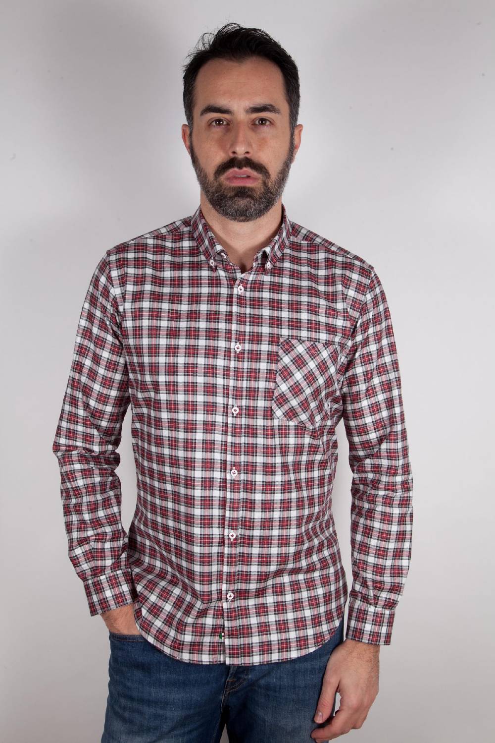 Poggianti Camicia a quadri con tasca ARDENZA-64-574-01 Promozione Limitata