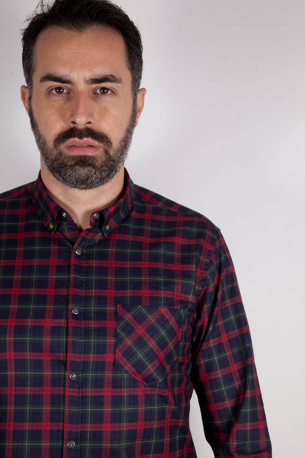 Poggianti Camicia a quadri con tasca ARDENZA-64-574-03 Fino Al -60%