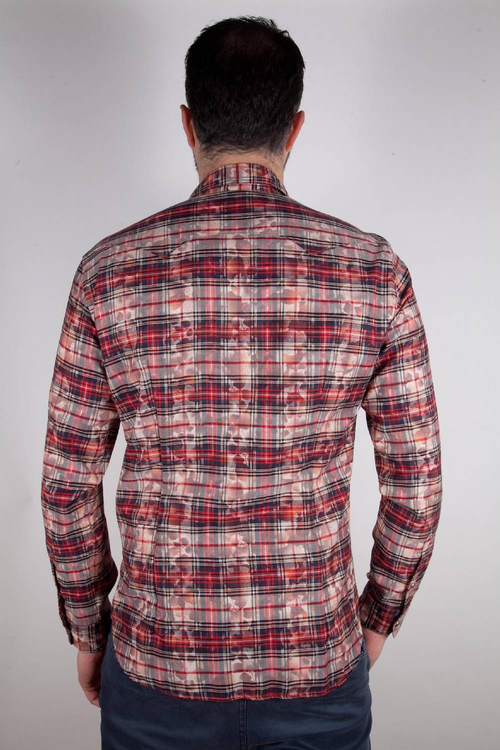 Poggianti Camicia a quadri con stampa PRUNO-66-571-01 Affare Del Giorno