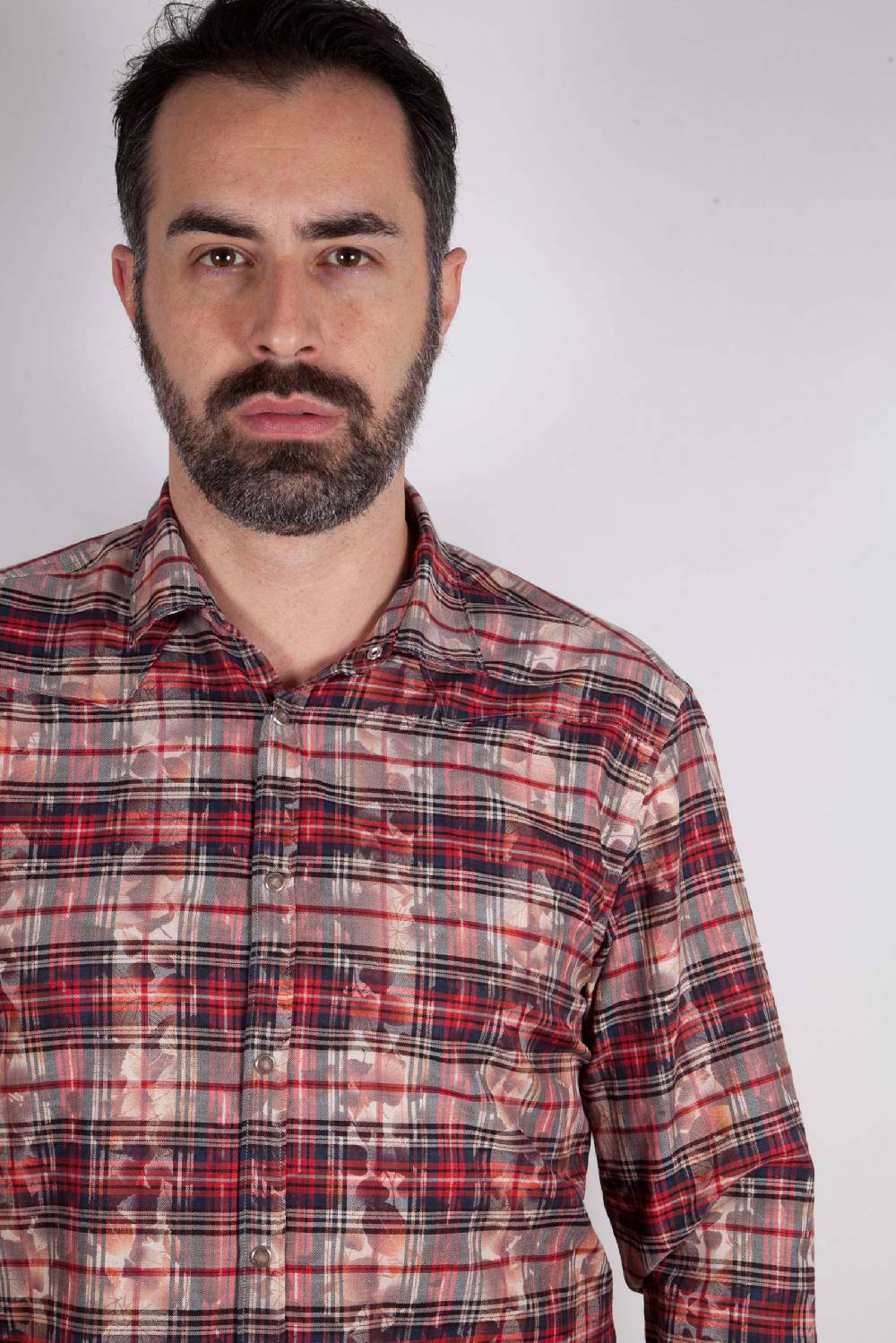 Poggianti Camicia a quadri con stampa PRUNO-66-571-01 Affare Del Giorno