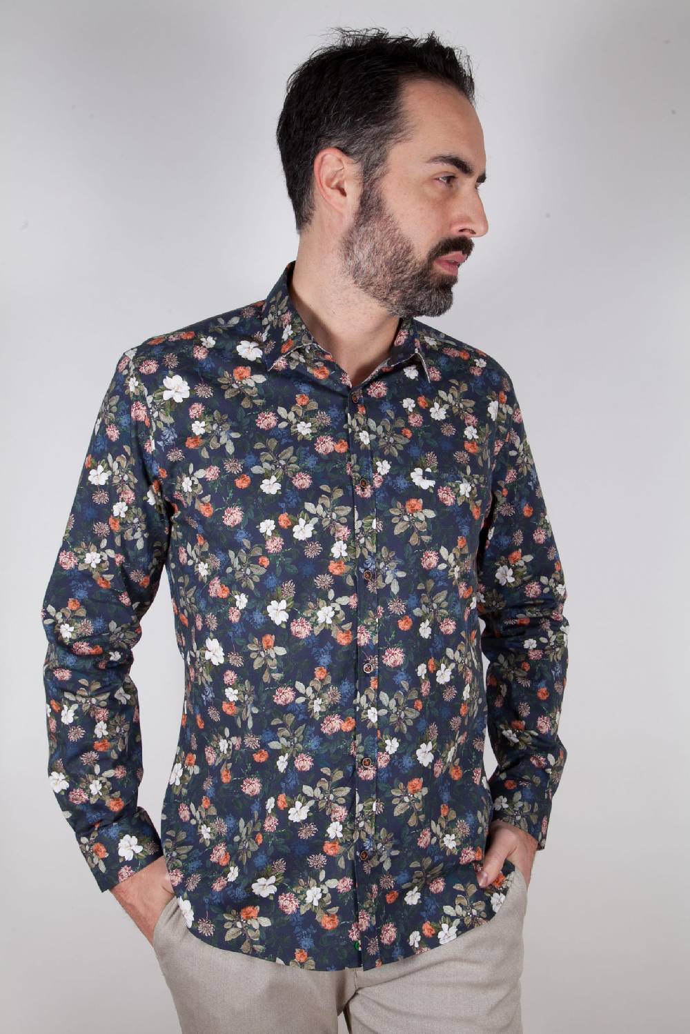 Poggianti Camicia con stampa ASCIANO-73-569-02 Prezzo Ridotto