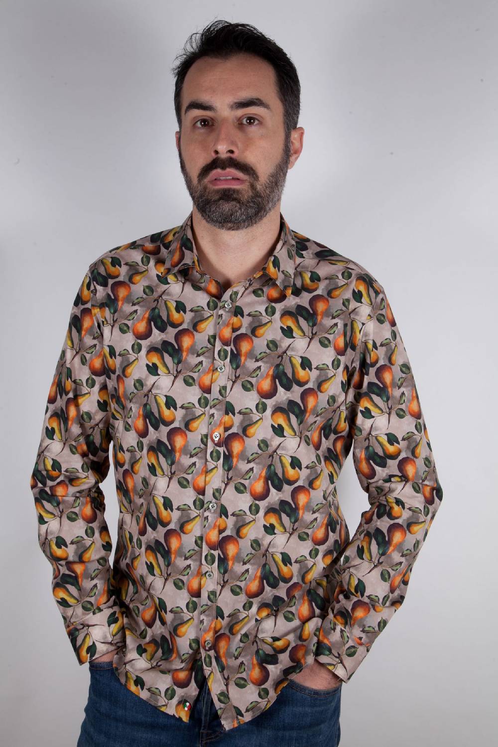 Poggianti Camicia con stampa frutta PISA-66F-536-01 Sconto