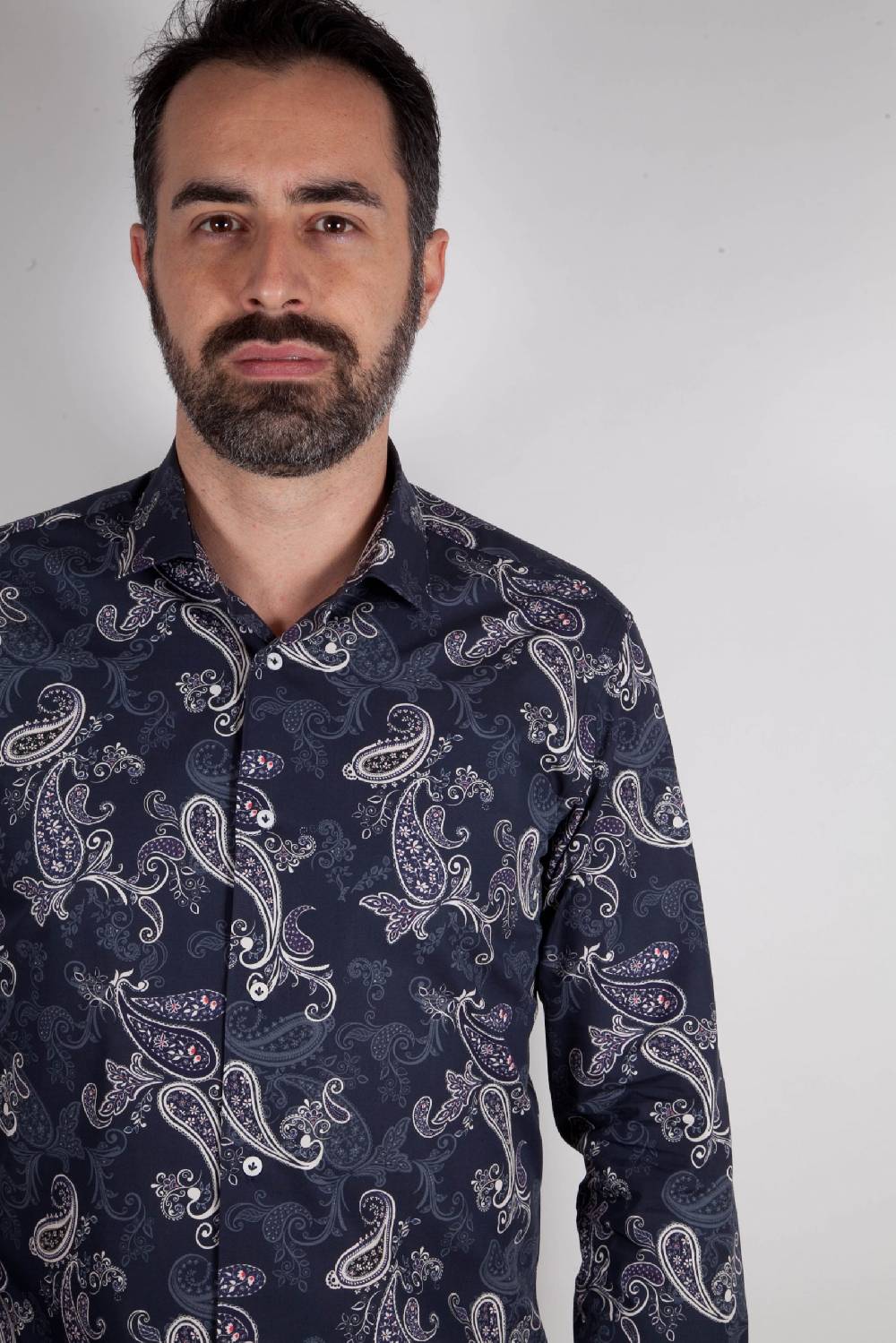 Poggianti Camicia con stampa cachemire FIRENZE-73-531-01 Online