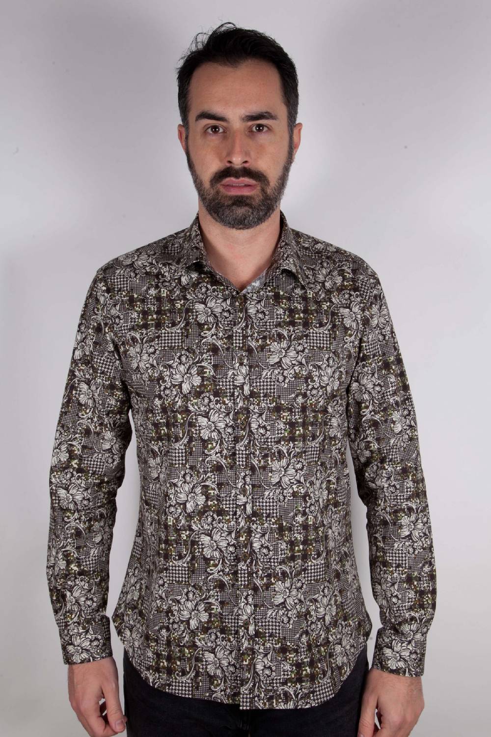 Poggianti Camicia con stampa camouflage PISA-UBB-528-01 Outlet
