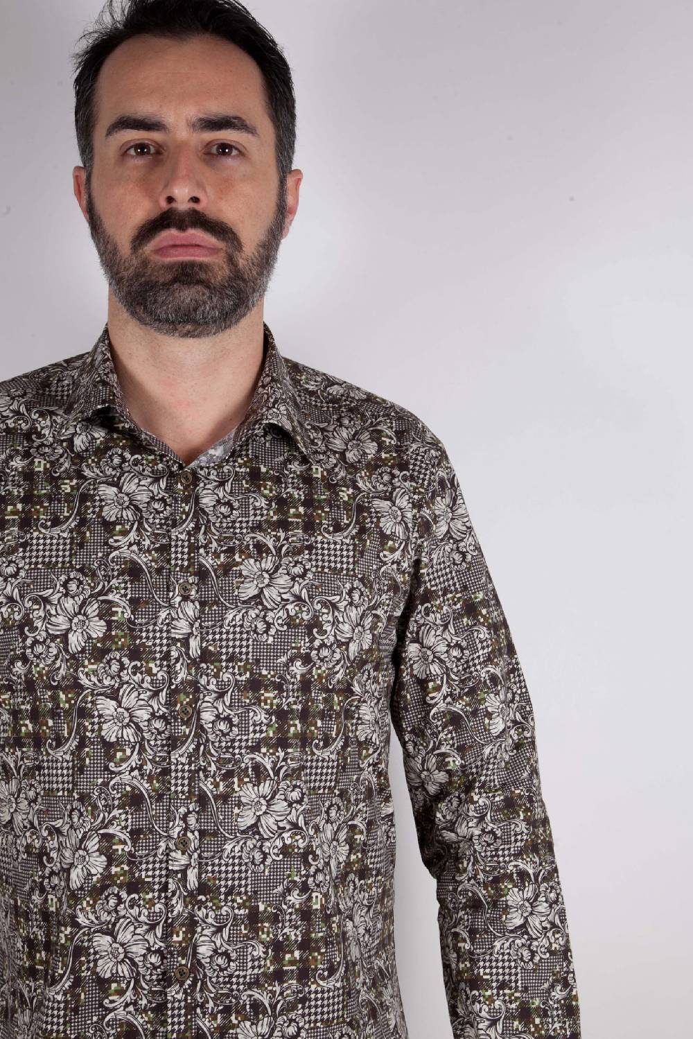 Poggianti Camicia con stampa camouflage PISA-UBB-528-01 Outlet