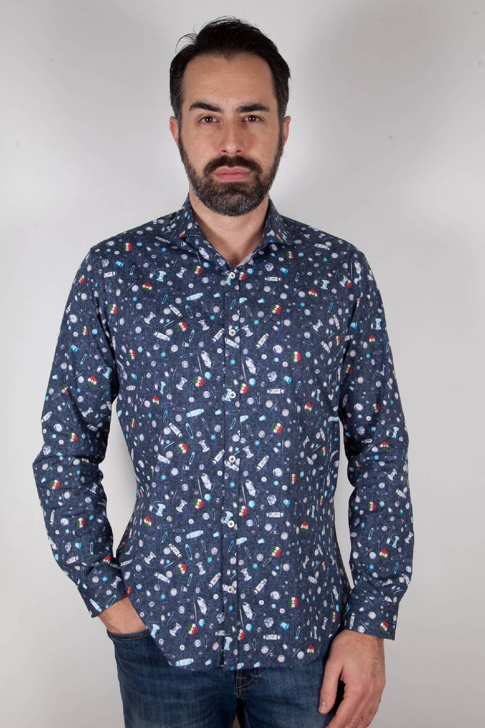 Poggianti Camicia con stampa PISA-31F-524-01 Saldi