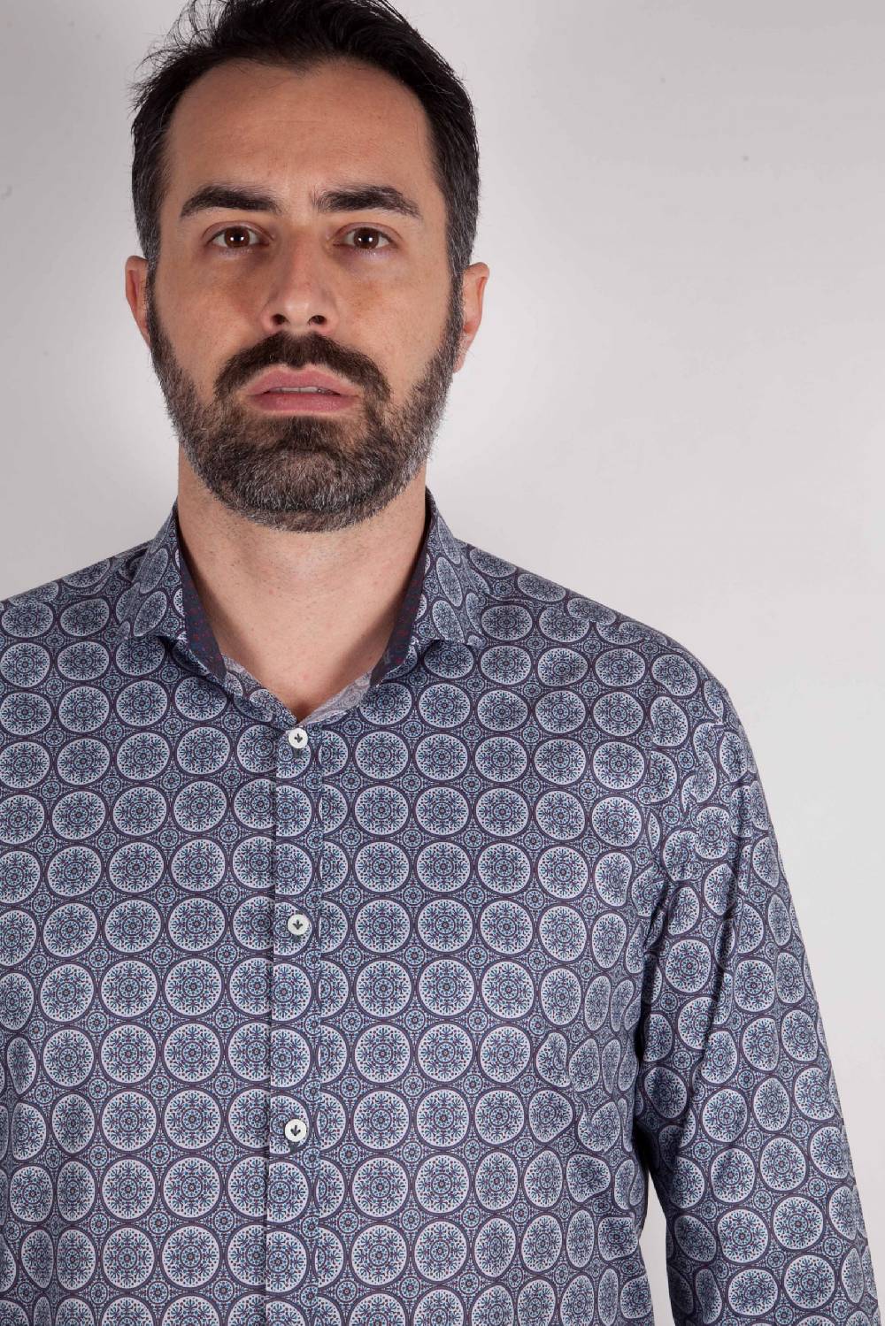 Poggianti Camicia con stampa AREZZO-65-514-01 Vendita Calda
