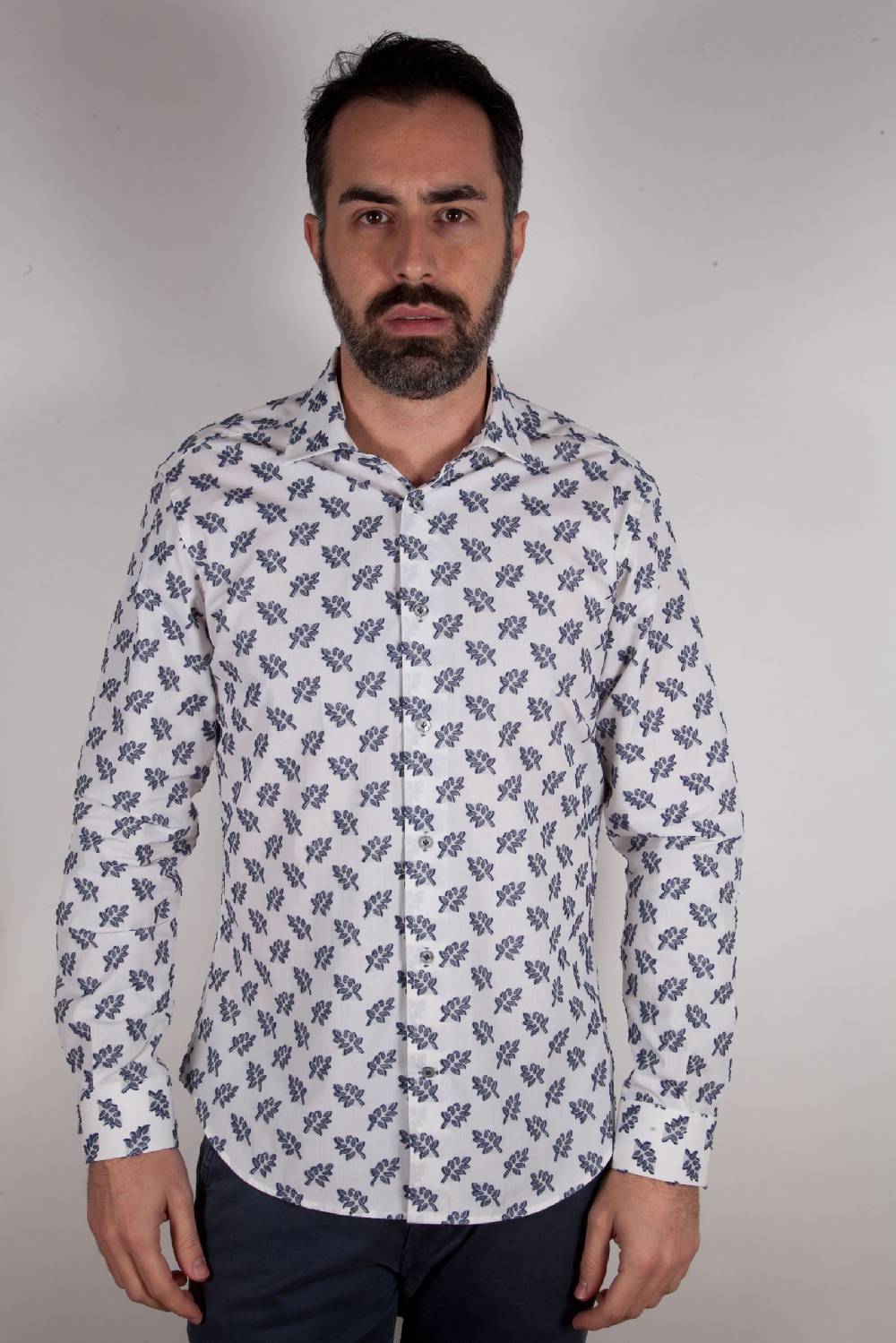 Poggianti Camicia Fil Coupe Collo Italiano FIRENZE-61-507-01 Saldi Di Fabbrica