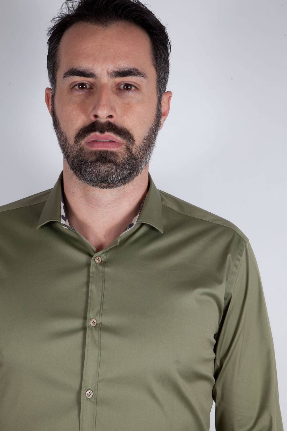 Poggianti Camicia Stretch Collo francese tinta unita PRACCHIA-62M-500-03 I Più Venduti