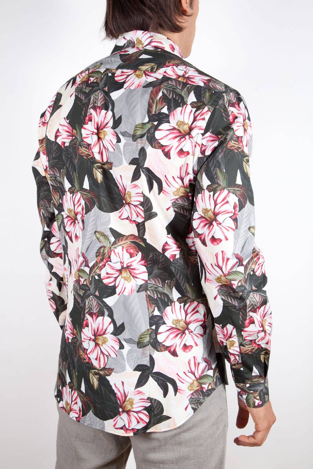 Poggianti Camicia Fantasia Stretch Collo Italiano 365-01 Vendite Flash