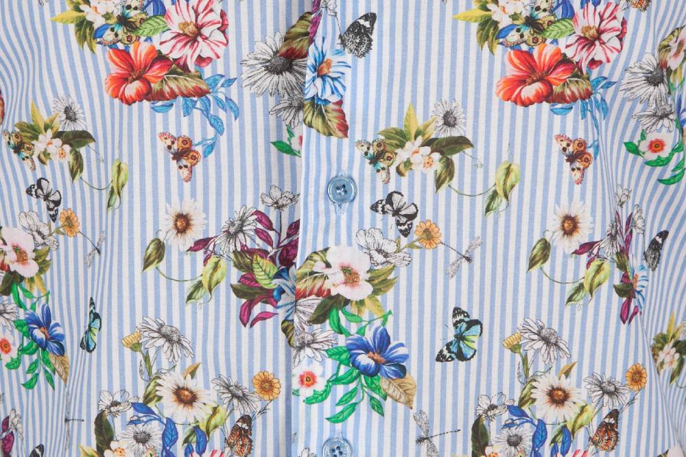 Poggianti Camicia Fantasia Collo francese 329-01 Negozio