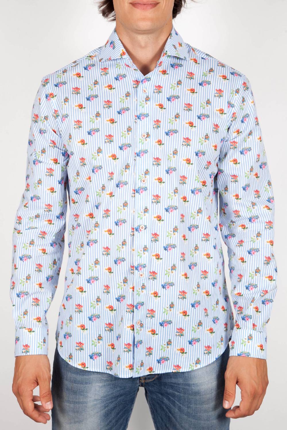Poggianti Camicia Fantasia Collo francese 329-02
