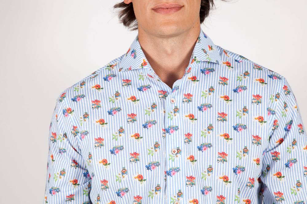Poggianti Camicia Fantasia Collo francese 329-02 Nuova