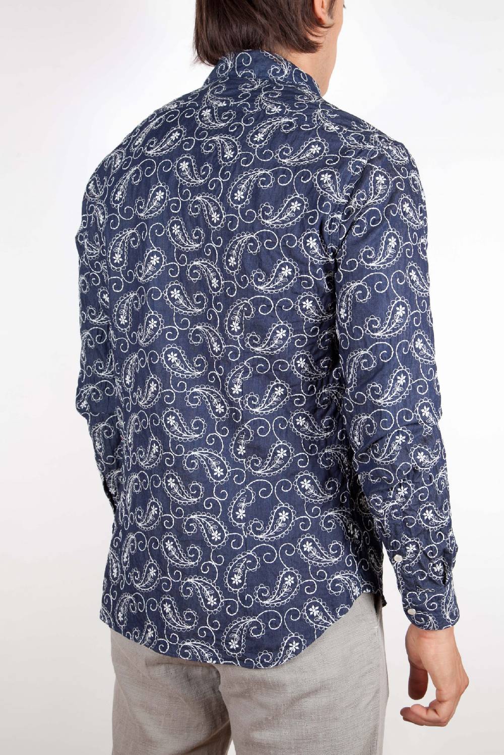 Poggianti Camicia Denim con Ricami 421-01 Italia