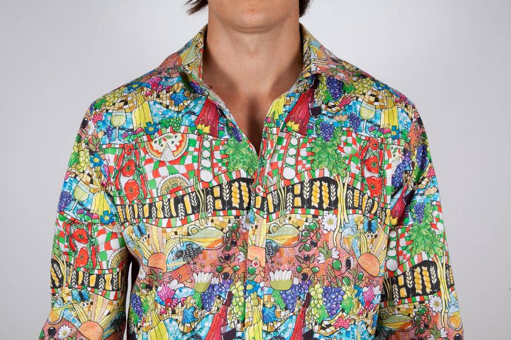 Poggianti Camicia Fantasia Collo Italiano 442-01 2025