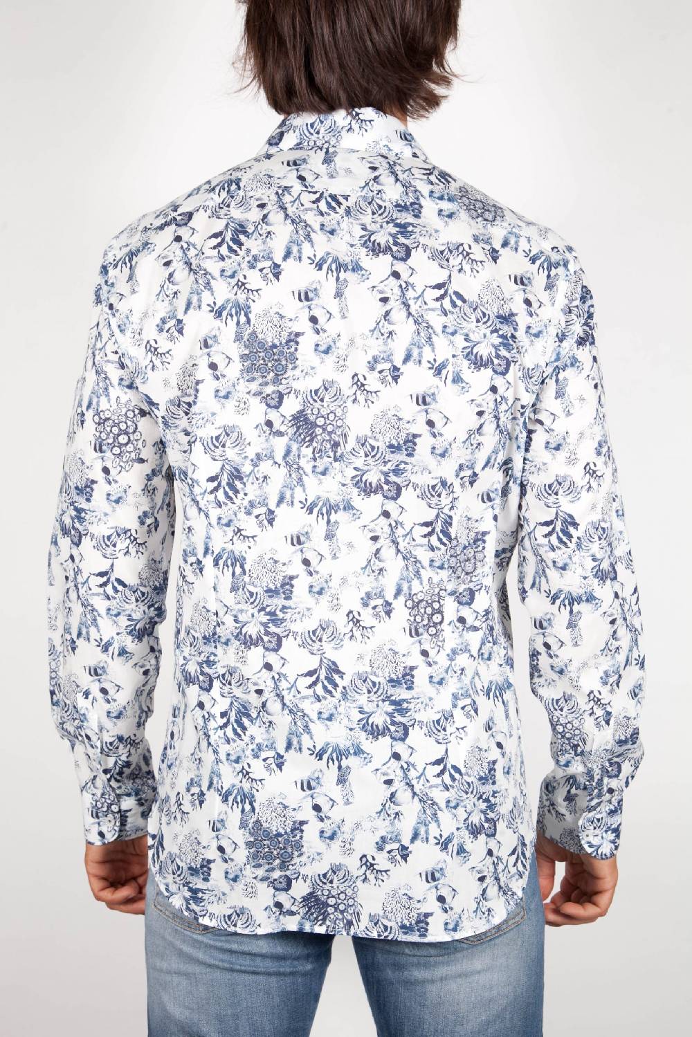 Poggianti Camicia Fantasia Collo Francese 347-01 Qualità