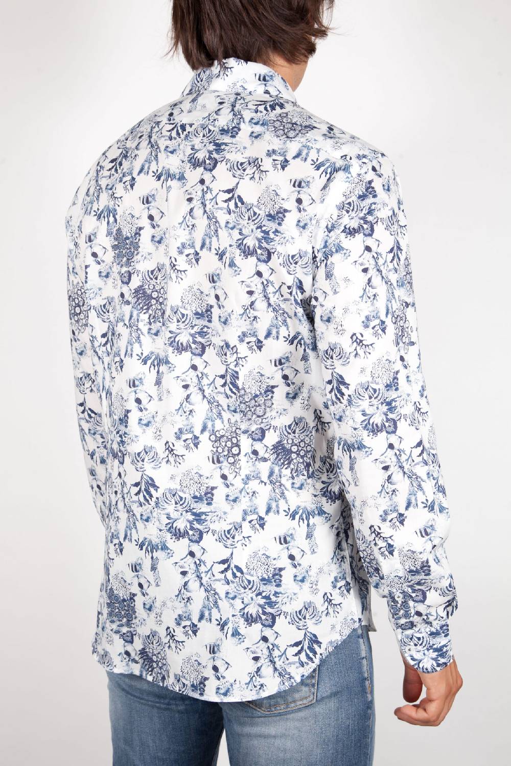 Poggianti Camicia Fantasia Collo Francese 347-01 Qualità