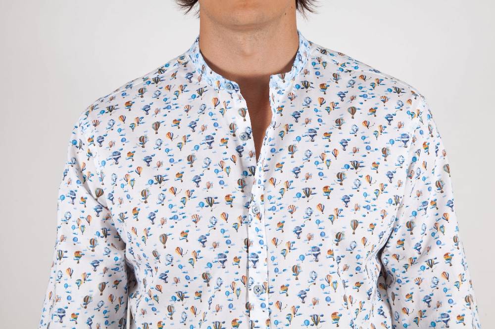 Poggianti Camicia Fantasia Collo coreano 316-01 Promozione