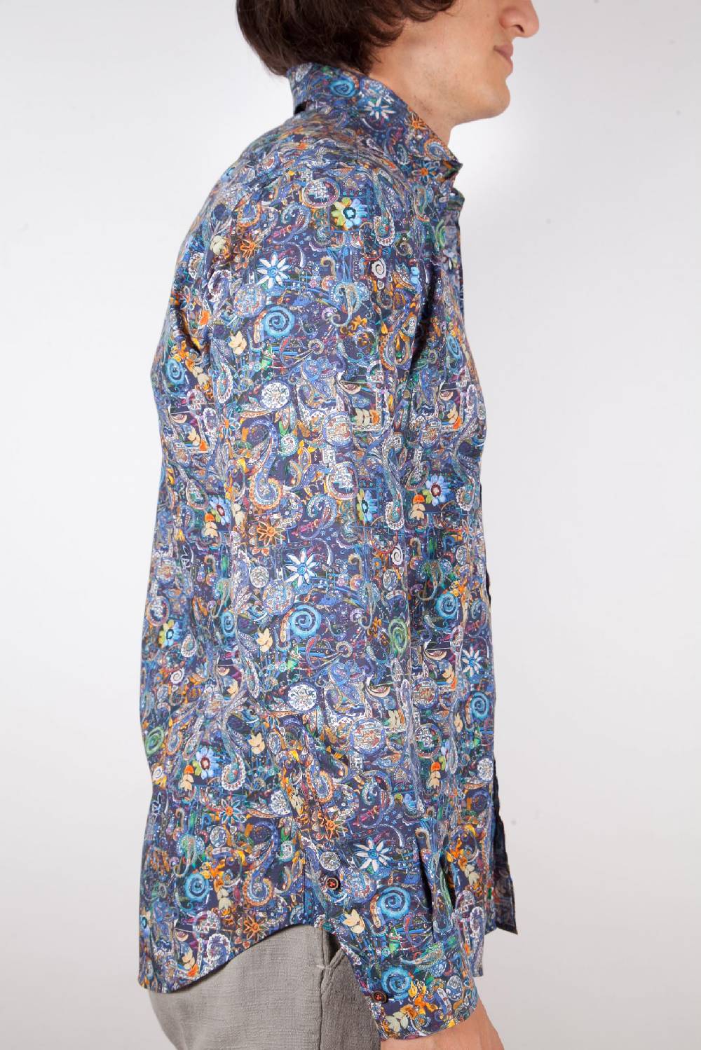 Poggianti Camicia Fantasia Collo Morbido Multicolor Soddisfazione Garantita