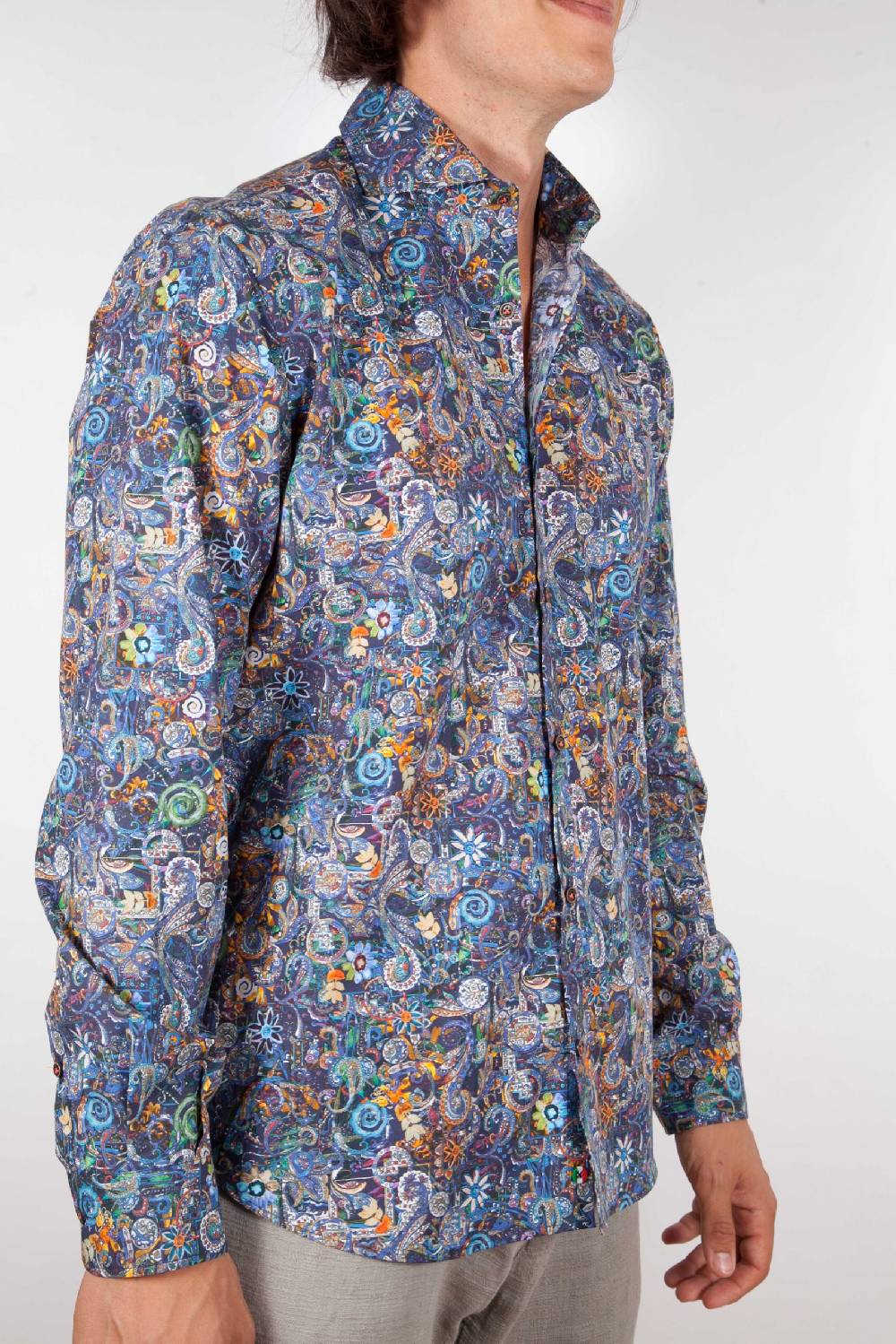 Poggianti Camicia Fantasia Collo Morbido Multicolor Soddisfazione Garantita