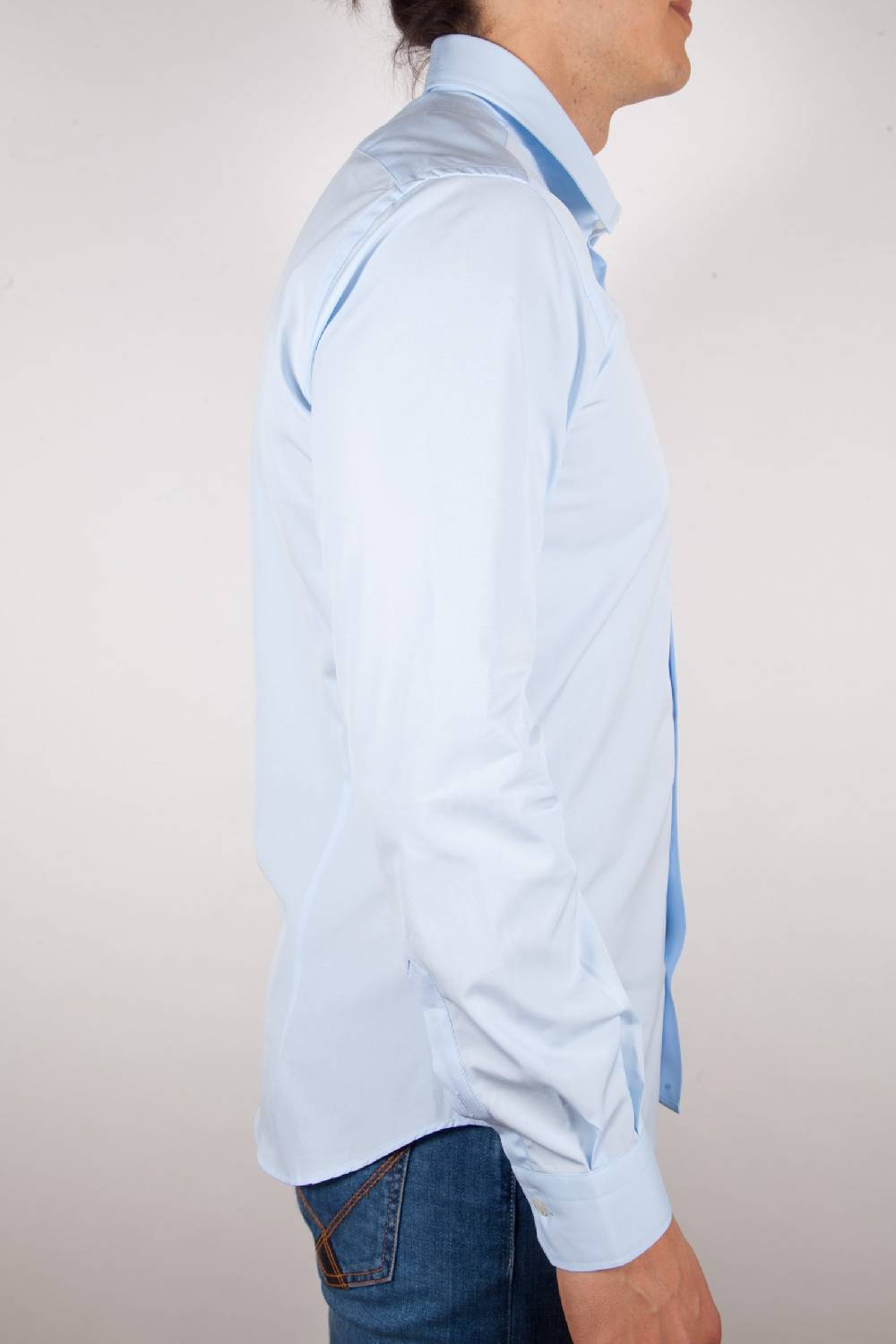 Poggianti Camicia Celeste Popeline Collo Italiano C01-3 Acquista Ora