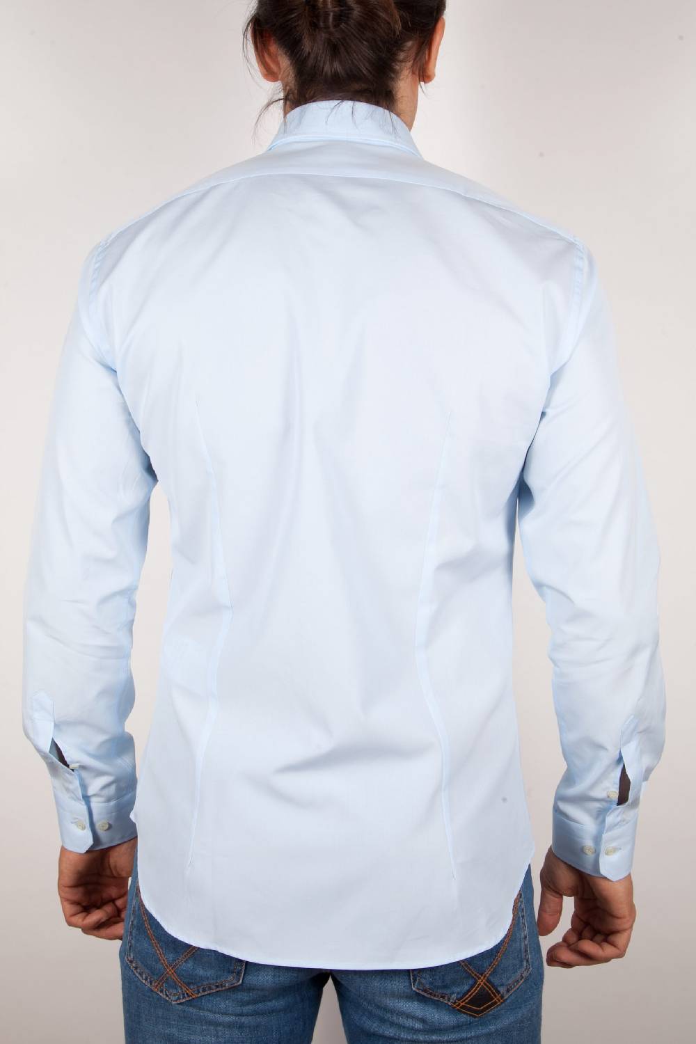 Poggianti Camicia Celeste Popeline Collo Italiano C01-3 Acquista Ora