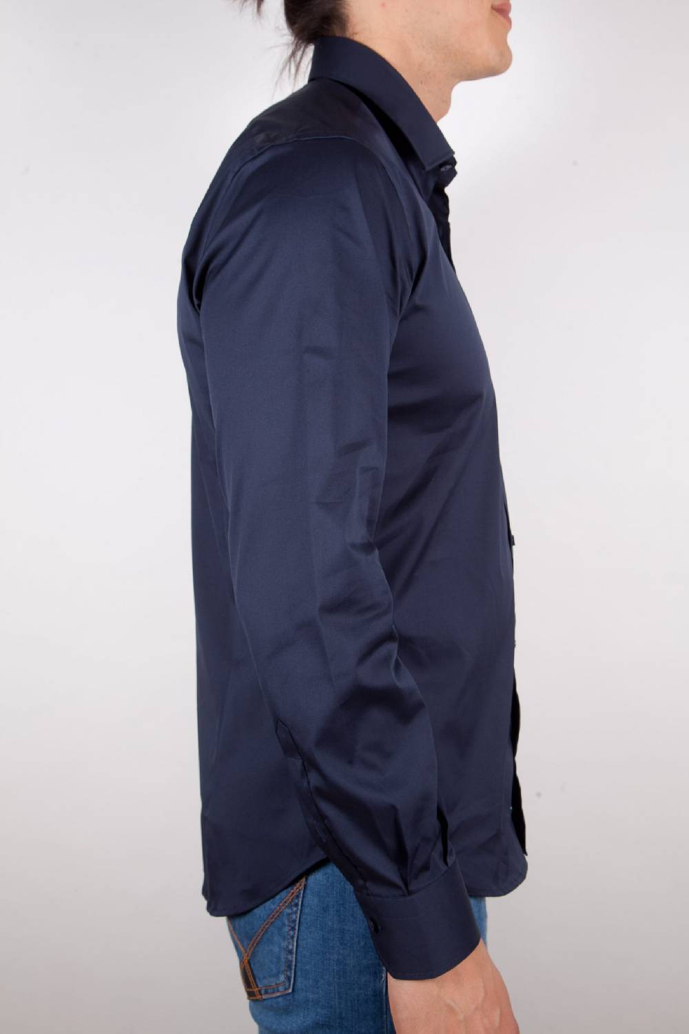 Poggianti Camicia Blu Popeline Collo Italiano C01-5 Consegna Veloce
