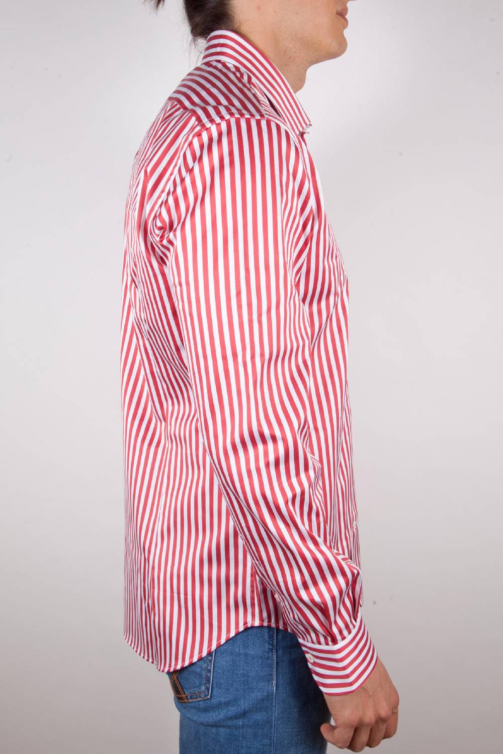 Poggianti Camicia Righe Rossa-Bianca Sottocosto