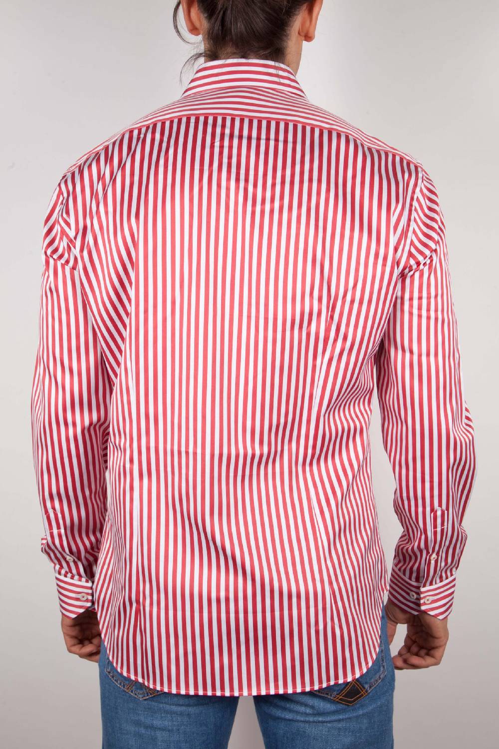 Poggianti Camicia Righe Rossa-Bianca Sottocosto