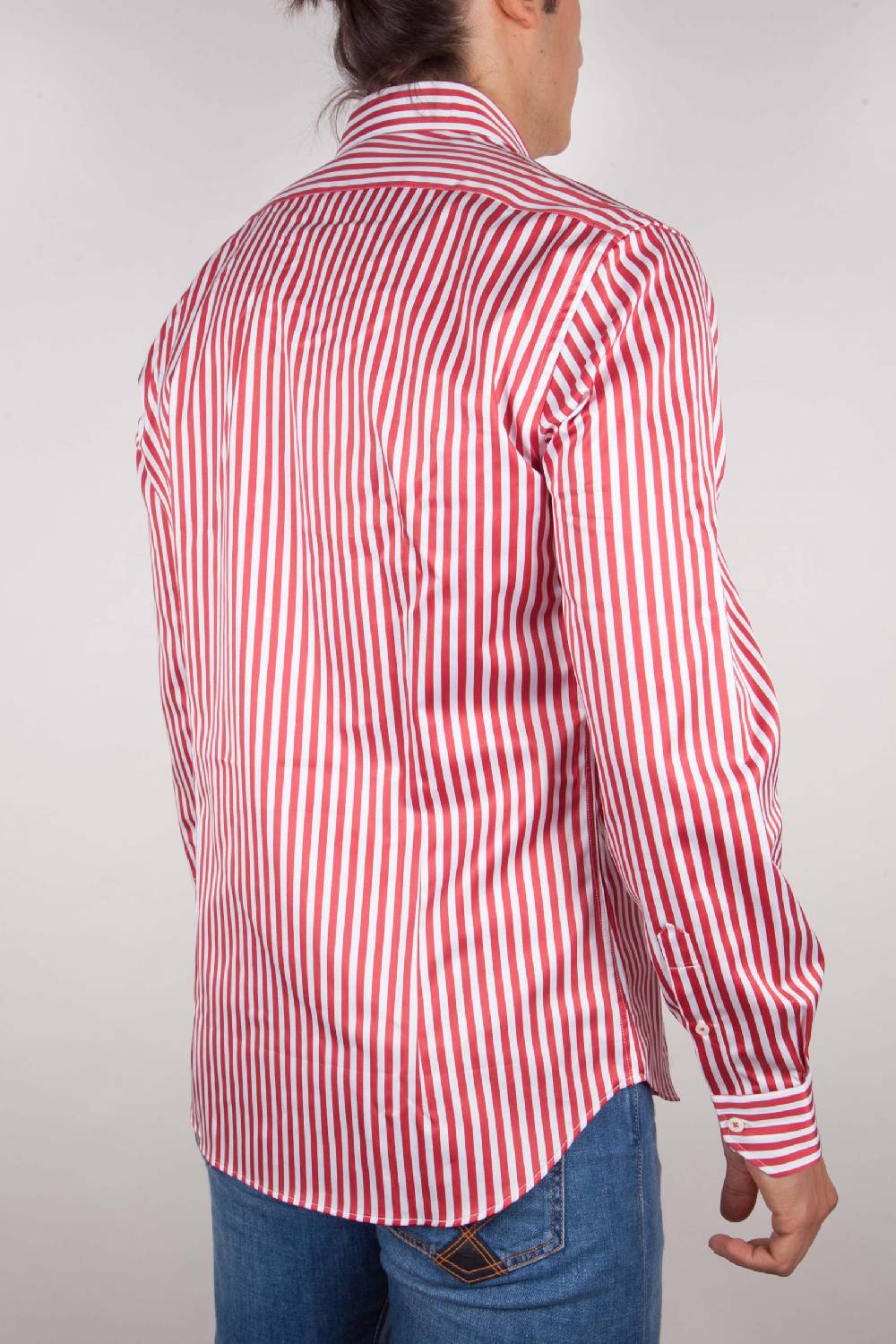 Poggianti Camicia Righe Rossa-Bianca Sottocosto