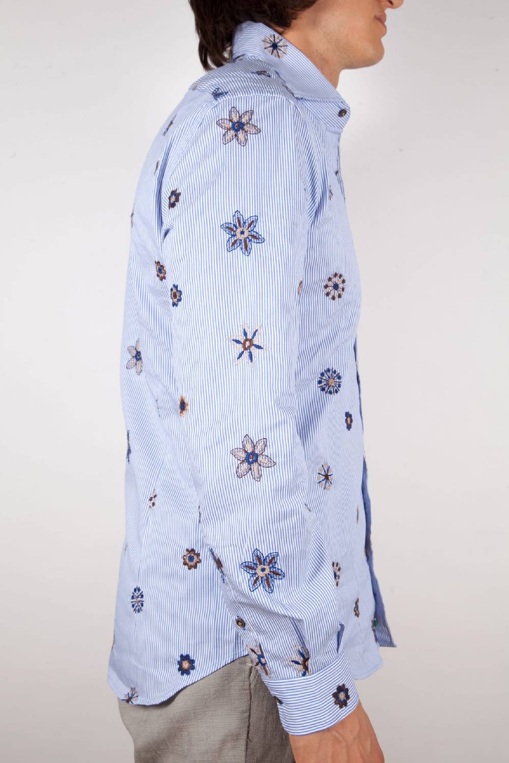 Poggianti Camicia Fantasia Collo Morbido Ricamo Offerta