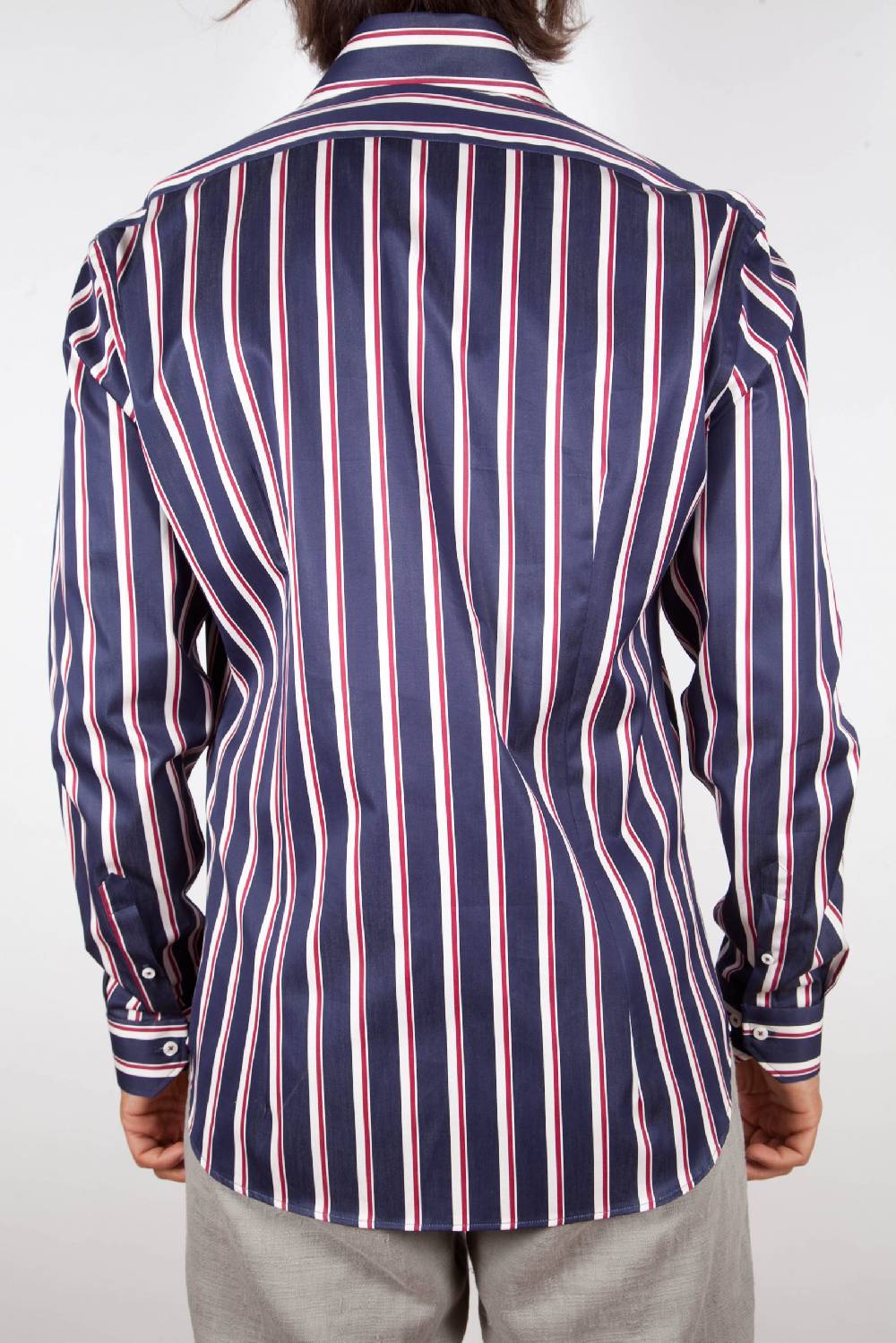 Poggianti Camicia Righe Blu-Bianca Economico