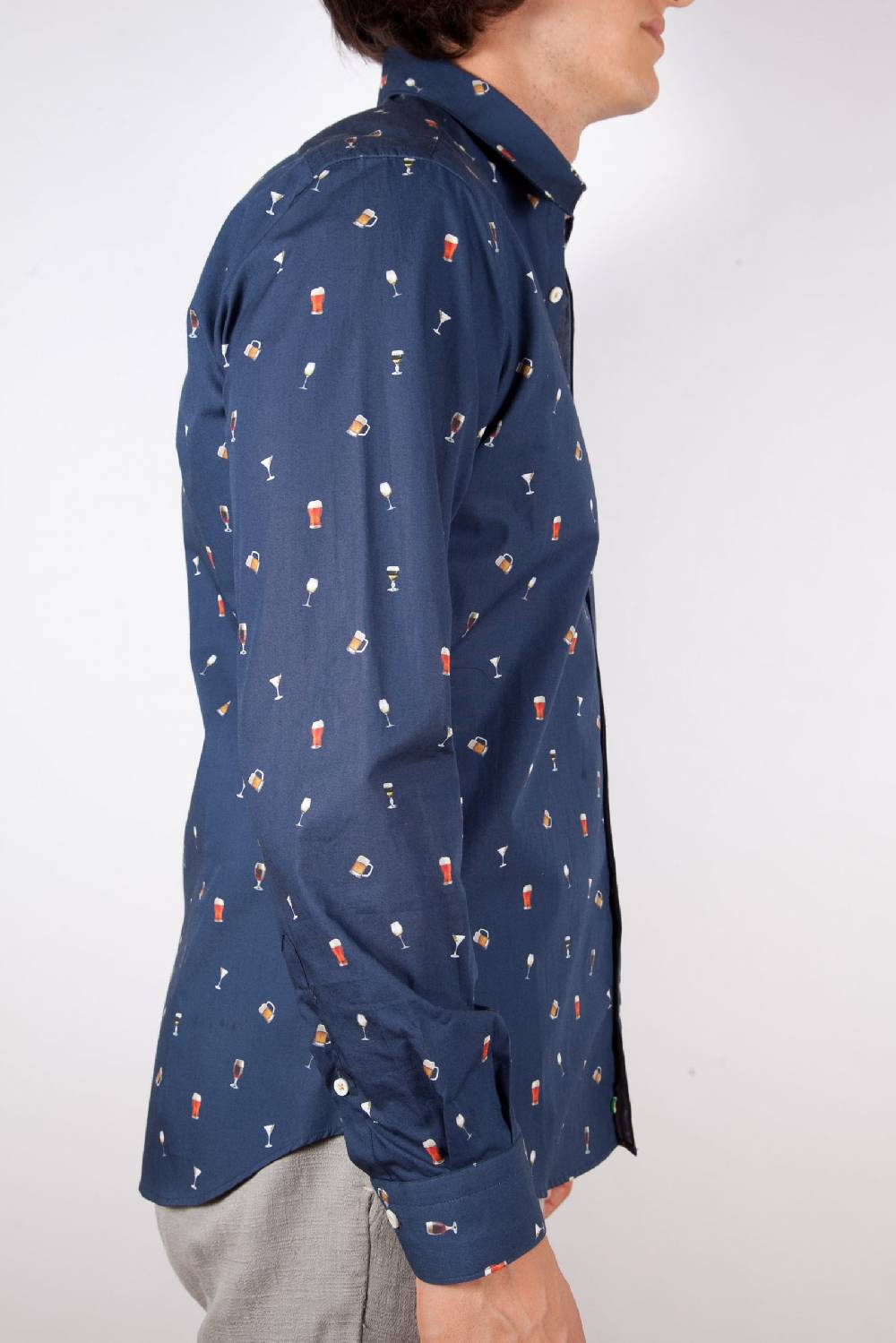 Poggianti Camicia Fantasia Collo Morbido blu Offerte