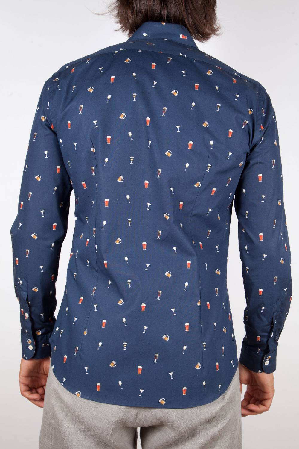 Poggianti Camicia Fantasia Collo Morbido blu Offerte