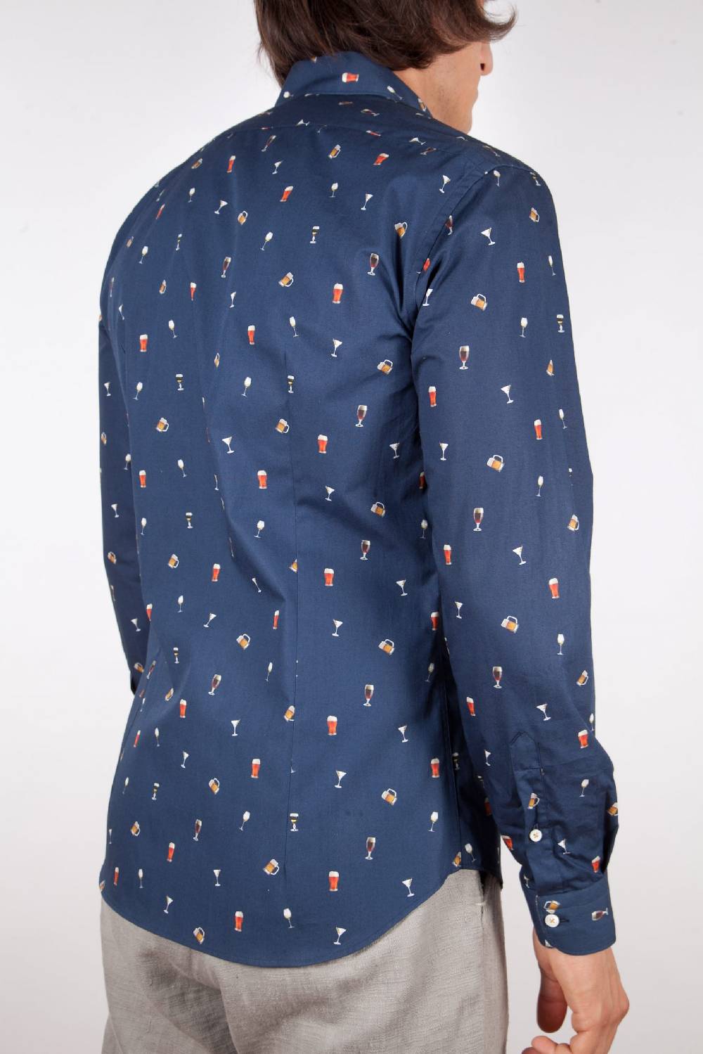 Poggianti Camicia Fantasia Collo Morbido blu Offerte