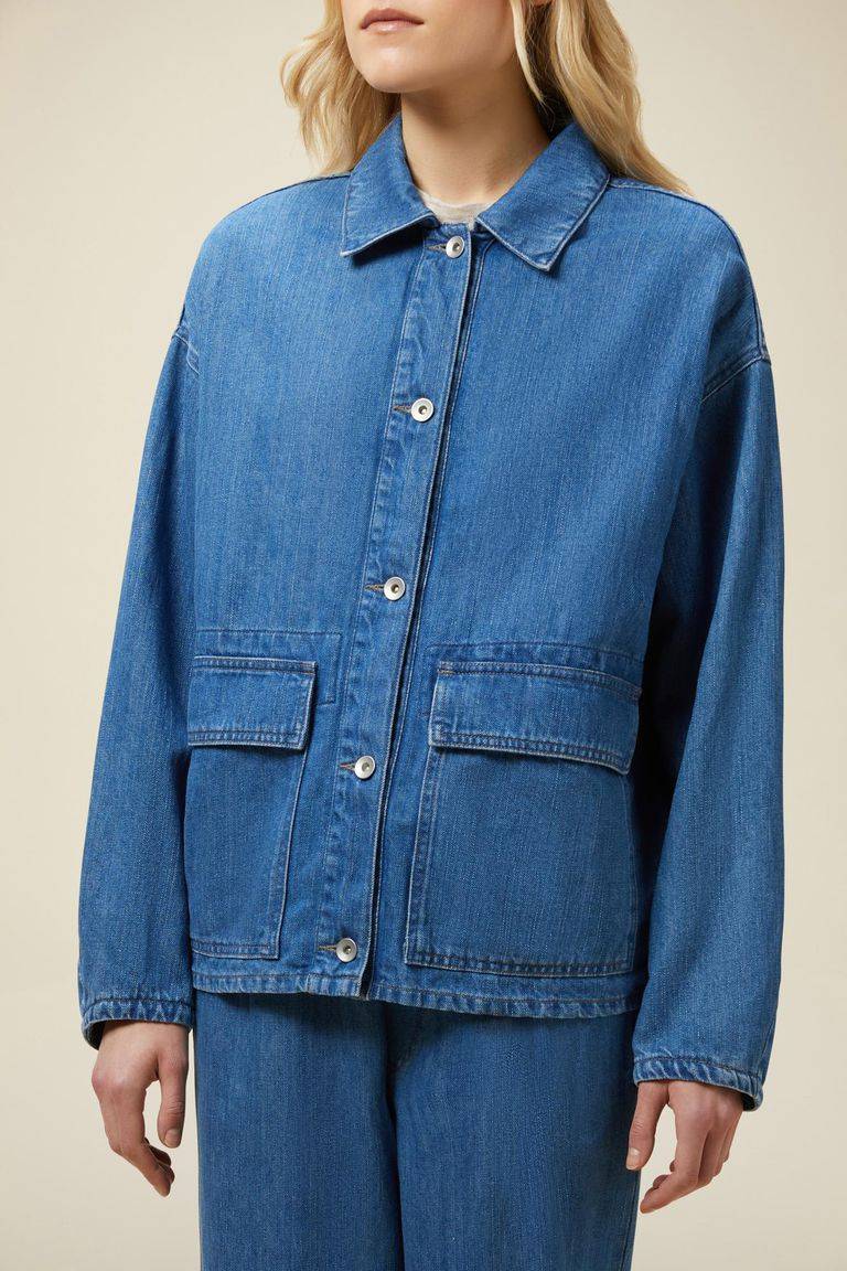 Pomandere Giubbino denim con tasche applicate Vendita Economica