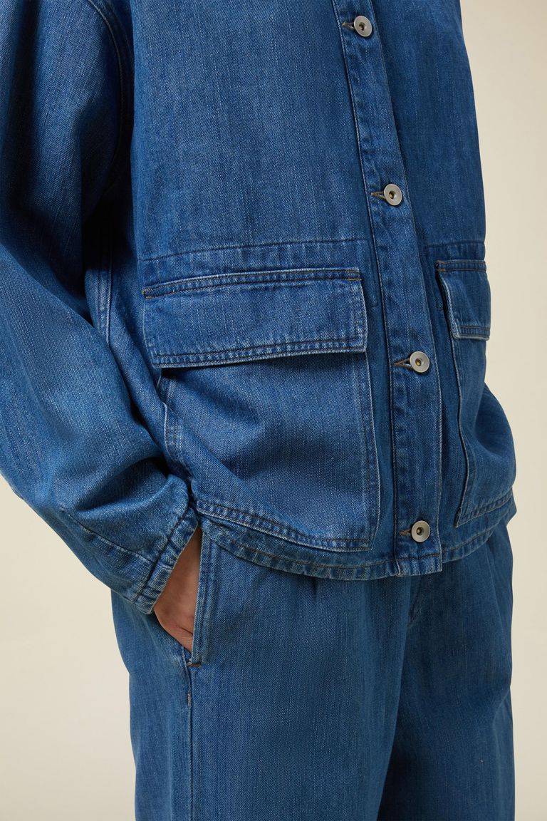 Pomandere Giubbino denim con tasche applicate Vendita Economica