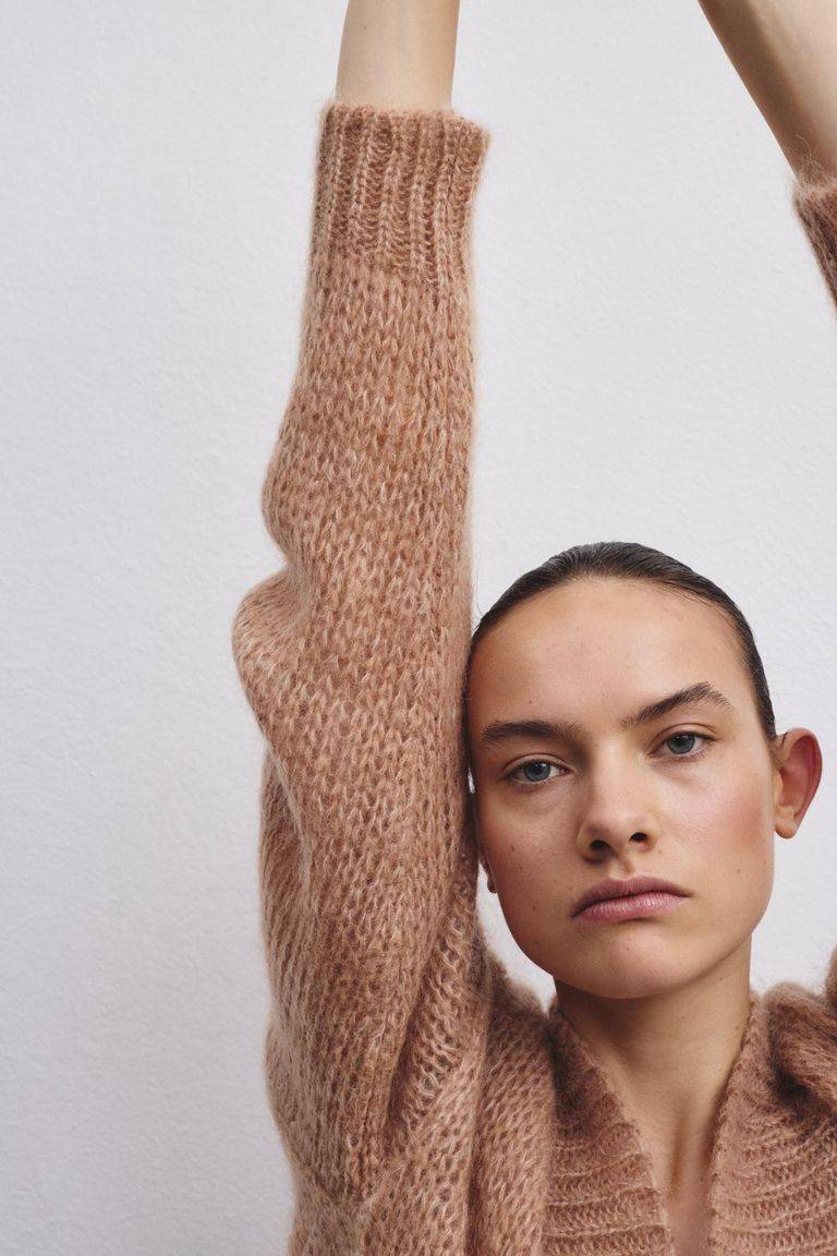 Pomandere Cardigan doppio petto in mohair e lana Presa